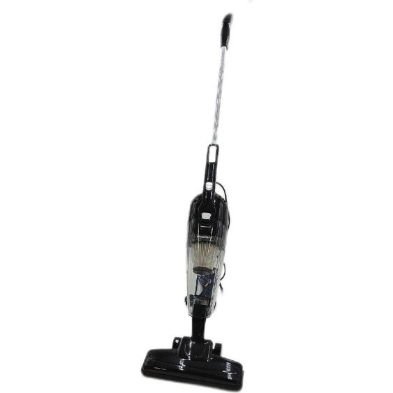 Amazon Basics Aspirateur à manche, appareil 2 en 1 avec fil, moteur ECO, filtre HEPA, poids léger, noir