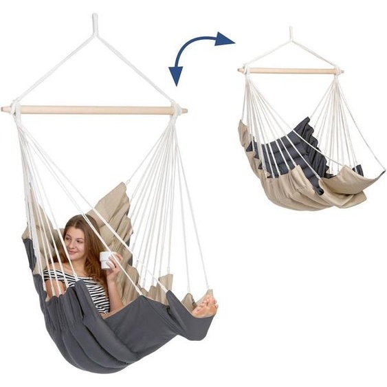 AMAZONAS XXL Fauteuil suspendu réversible California Sand American Style Assise env. 170 x 70 cm