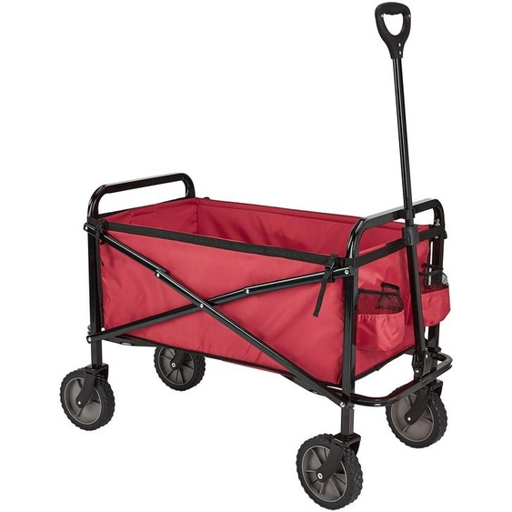 AmazonBasics JC161, chariot de jardin manuel, 4 roues, métal, noir, rouge, 120 kg, 1038,9 mm