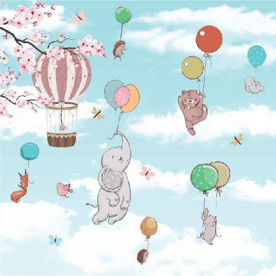 Ambiance-sticker Papier peint panoramique préencollé animaux en plein vol H 280 x L 480 cm