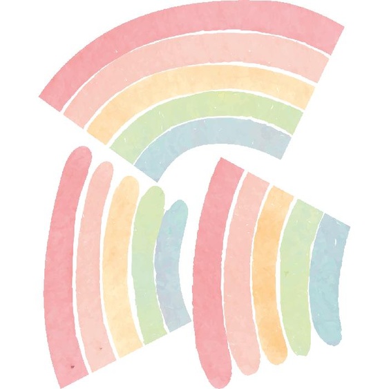 Ambiance-sticker Papier peint préencollé - arc-en-ciel dessin pastel - géant