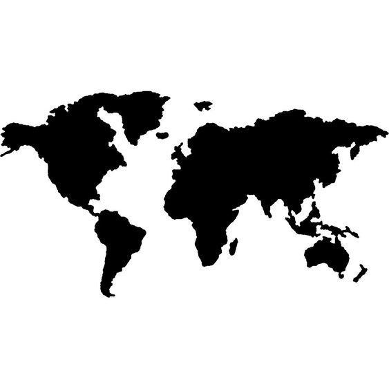 Ambiance-sticker Sticker ardoise carte du monde + 4 craies liquides
