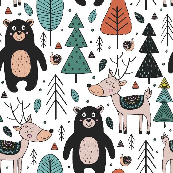 Ambiance-sticker Sticker papier peint enfant des animaux du bois dailleurs