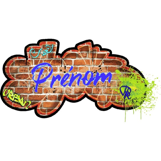 Ambiance-sticker Sticker prénom personnalisable mur de graffiti