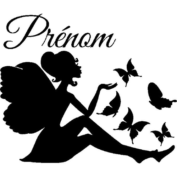Ambiance-sticker Sticker prénom personnalisé fée design et les papillons