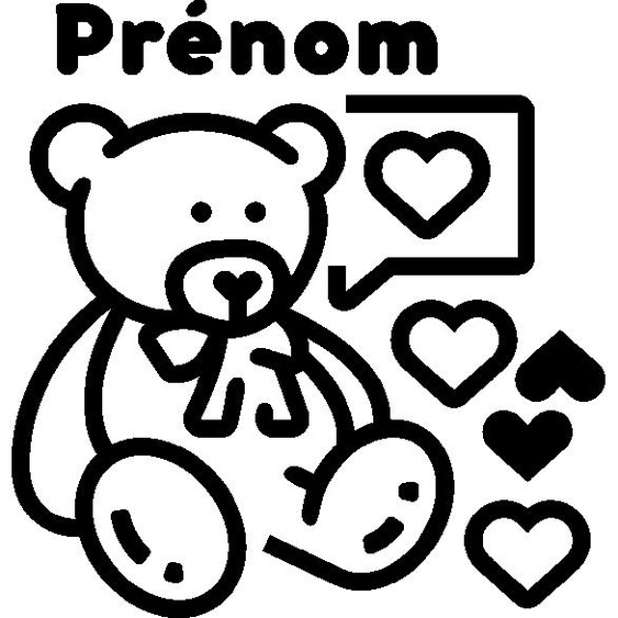 Ambiance-sticker Sticker prénom personnalisé ourson amoureux