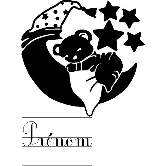 Ambiance-sticker Sticker prénom personnalisé ourson endormi