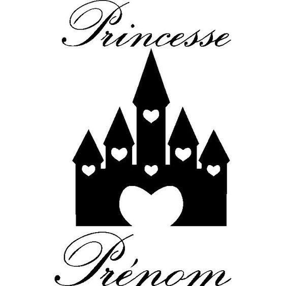 Ambiance-sticker Sticker Prénom Personnalisé Princesse et château