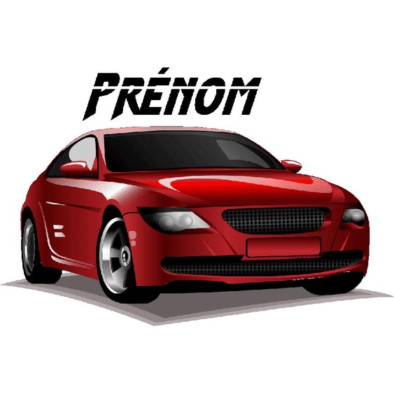 Ambiance-sticker Sticker prénom personnalisé voiture sportive rouge