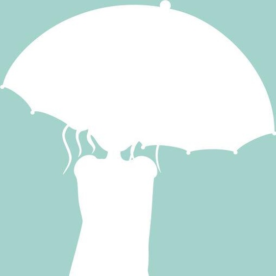 Ambiance-sticker Sticker tableau blanc Femme avec un parapluie