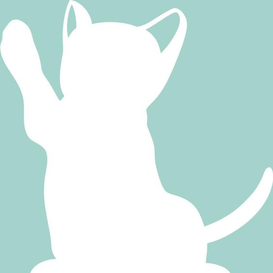 Ambiance-sticker Sticker tableau blanc Silhouette chaton