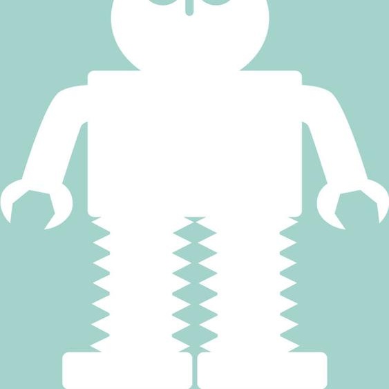 Ambiance-sticker Sticker tableau blanc Silhouette robot