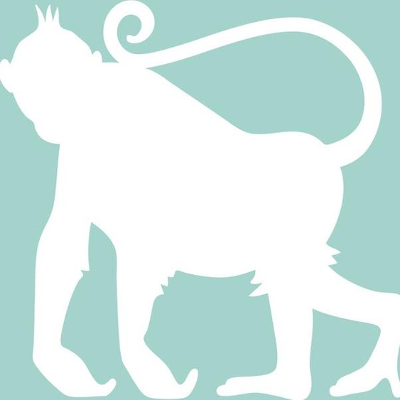 Ambiance-sticker Sticker tableau blanc Silhouette singe