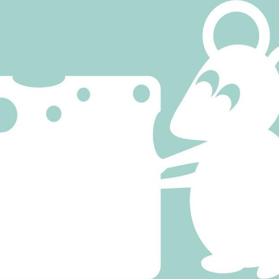 Ambiance-sticker Sticker tableau blanc Souris avec un fromage