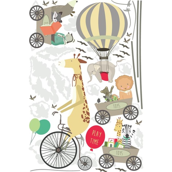 Ambiance-sticker Stickers éléphants et ses amis saltimbanques