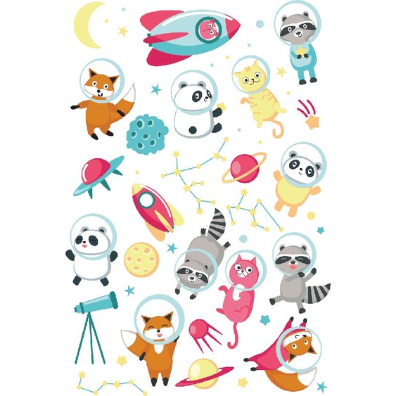Ambiance-sticker Stickers enfant animaux astronautes dans lespace