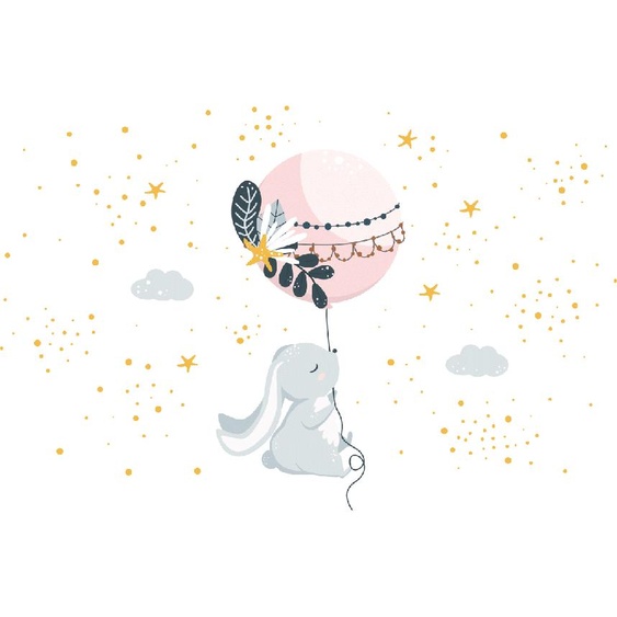 Ambiance-sticker Stickers lapin indien et son ballon magique