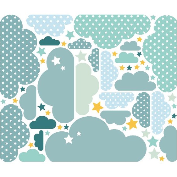 Ambiance-sticker Stickers nuages scandinaves et les jolis étoiles