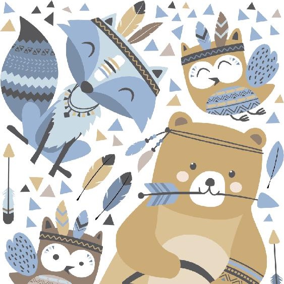 Ambiance-sticker Stickers ourson chasseur de plumes