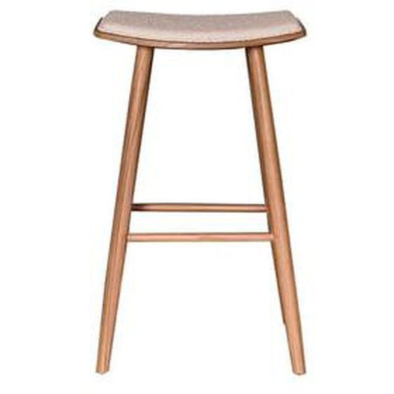 AMBRE  Tabouret en teck massif assise bouclette 75 cm