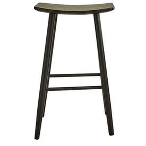 AMBRE  Tabouret en teck massif noir 75 cm