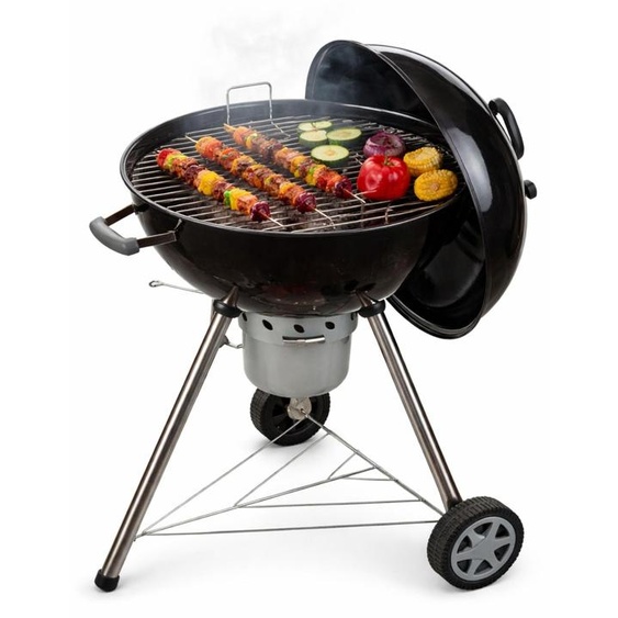 Amig - Barbecue au charbon de bois, modèle Fireplus | Barbecue portable avec couvercle et roulettes | Doté dun système de ventilation et dun bac à cendres | Grille en acier, diamètre 53,5 cm | Dimensions : 68,4 x 64 x 100 cm