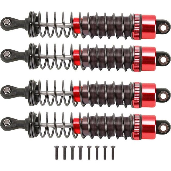 Amortisseur rempli dhuile RC échelle 1/10 95 mm haute résistance en alliage daluminium rouge