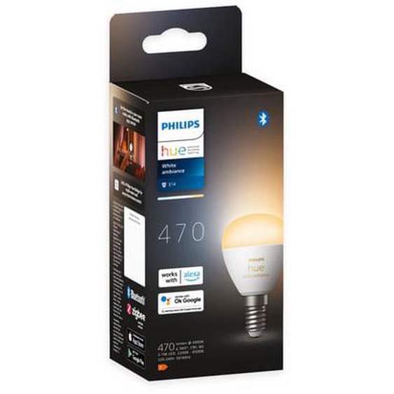 Ampoule connectée Led sphérique Philips Hue E14 5,1W - White Ambiance