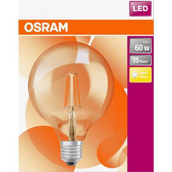 Ampoule globe à filament LED verre clair 7W