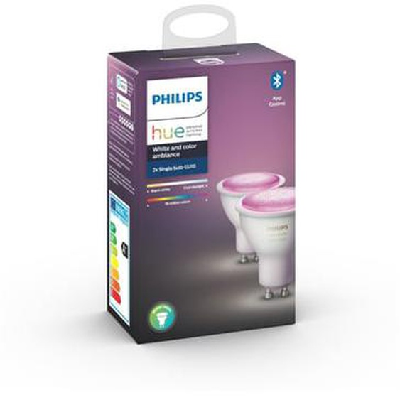 Ampoule Hue connectée white & color GU10 6,5W x 2