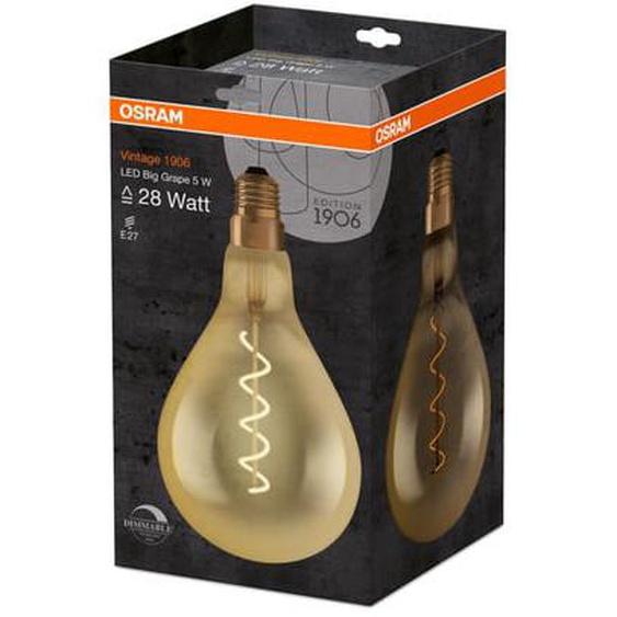 Ampoule LED bulbe Ø160 ambré E27 5W=28 chaud dimmable