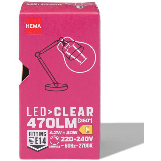 Ampoule Led Clear E14 4,2W 470lm Dim