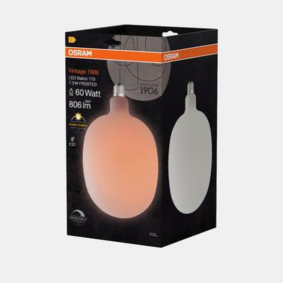 Ampoule LED Edition 1906 ballon blanc mat variable - 60W - 806 lm - E27 blanc chaud