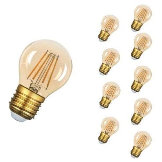 Ampoule LED Filament E27 4W G45 Dimmable - Pack de 10 - SILUMEN - Blanc chaud - Classe énergétique A+
