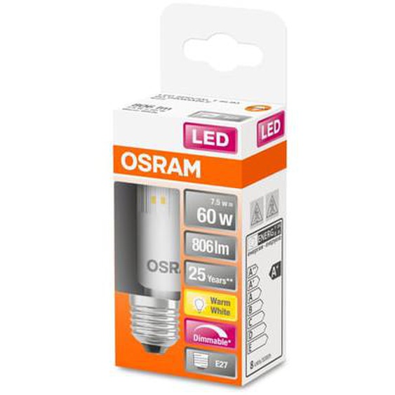 Ampoule LED mini tube T E27 7.5W=60 chaud dimmable