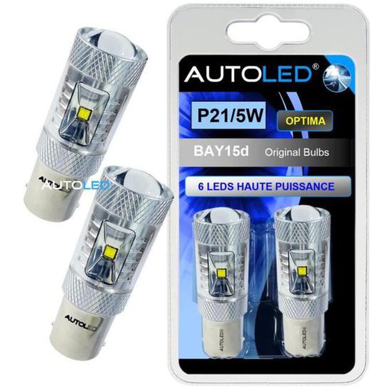 Ampoule LED P21/5W 6 LEDS HAUTE PUISSANCE BLANC AUTOLED®