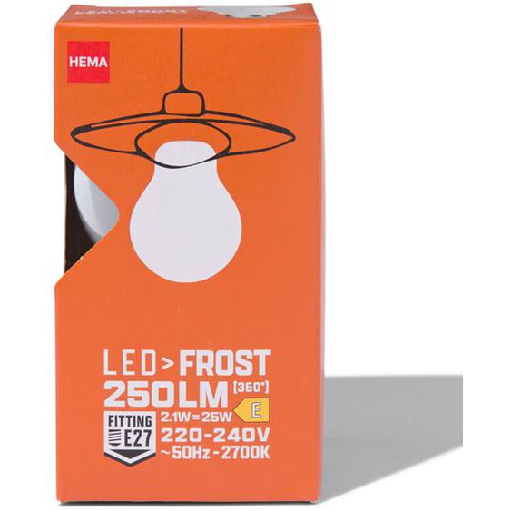 Ampoule Led Poire Glass Frost E27 2,1W 250lm