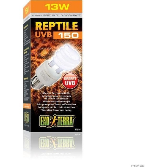 Ampoule UVB Terrarium Exo Terra Reptile UVB 150, Climat Désertique, 13W