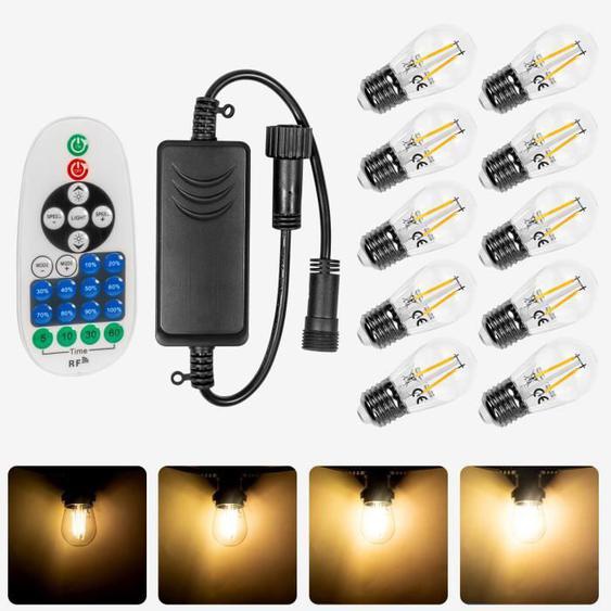 Ampoules LED Dimmables - SKYLANTERN - E27 - 10 Ampoules - Variateur Inclus - Blanc Chaud