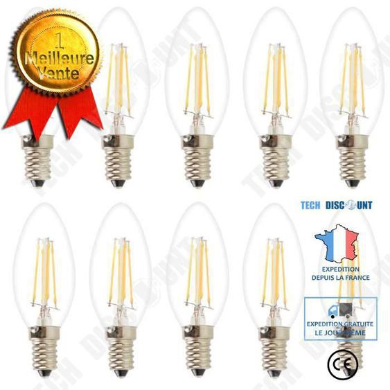 Ampoules TD® C35 E14 Paquet de 10 Économie dénergie Effet de lumière douce
