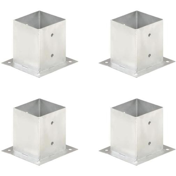 Ancres de poteau 4 pcs Métal galvanisé 121 mm