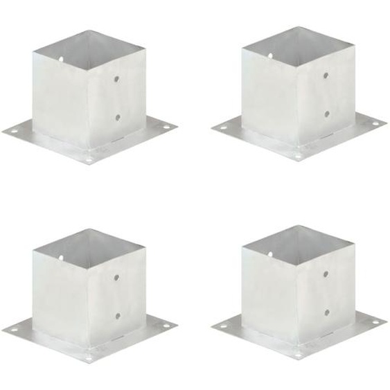Ancres de poteau 4 pcs Métal galvanisé 141 mm