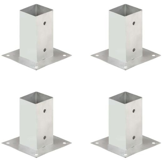 Ancres de poteau 4 pcs Métal galvanisé 71 mm