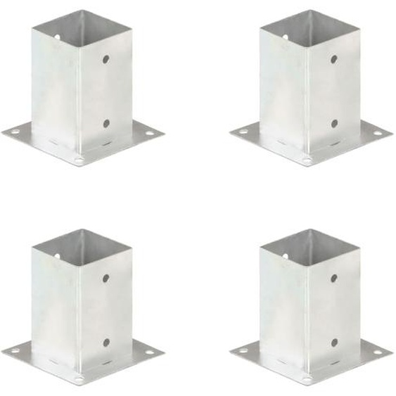 Ancres de poteau 4 pcs Métal galvanisé 91 mm