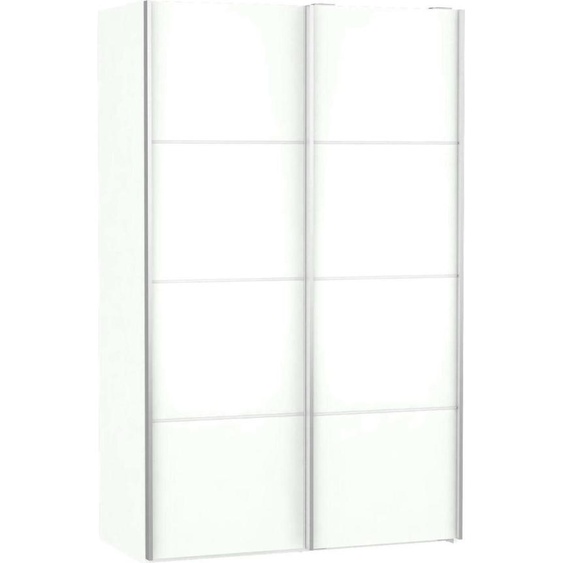 Andriano - Armoire 2 portes, 122x202h cm Blanc, Porte-manteaux