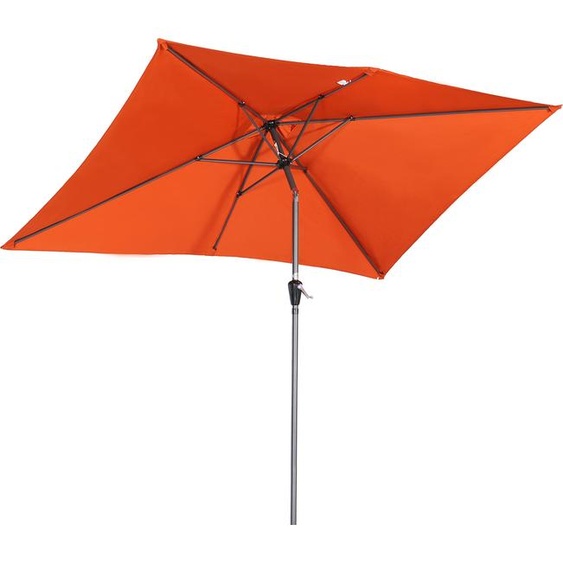 Angel Living 300x200cm Parasol en aluminium avec manivelle et inclinaison pour terrasse de jardin,avec protection UV 40+ Terrakotta