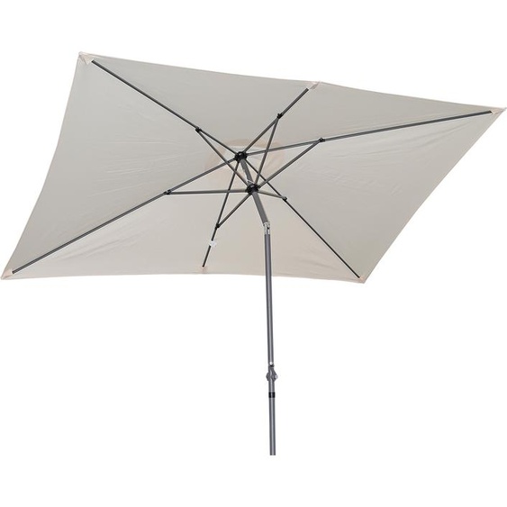 Angel Living Parasol 3x2M en aluminium avec manivelle et inclinaison pour terrasse de jardin Ivoire