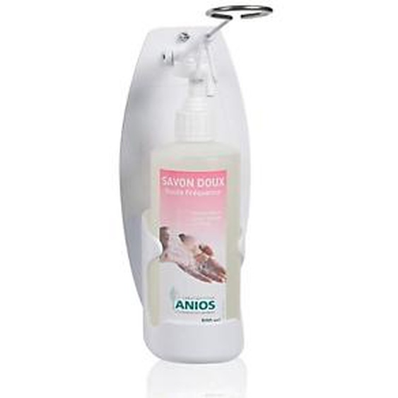 ANIOS Support mural commande au coude Anios PVC blanc pour flacon 500 ml