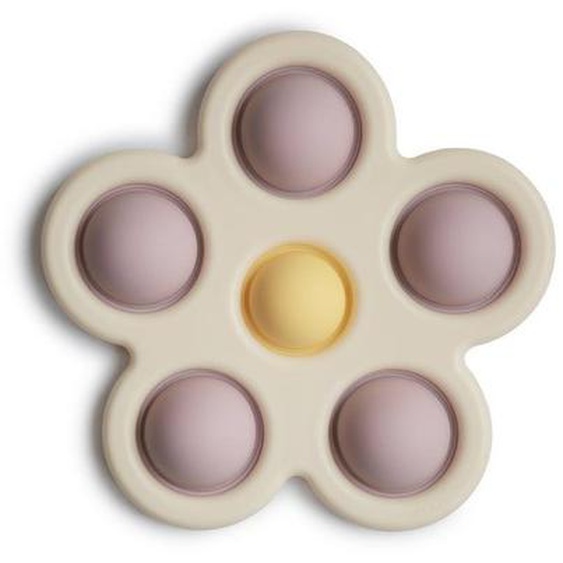 Anneau De Dentition À Pression Fleurs En Silicone Lilac