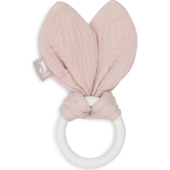 Anneau De Dentition Bunny Ears En Coton Et Silicone Rose, Blanc